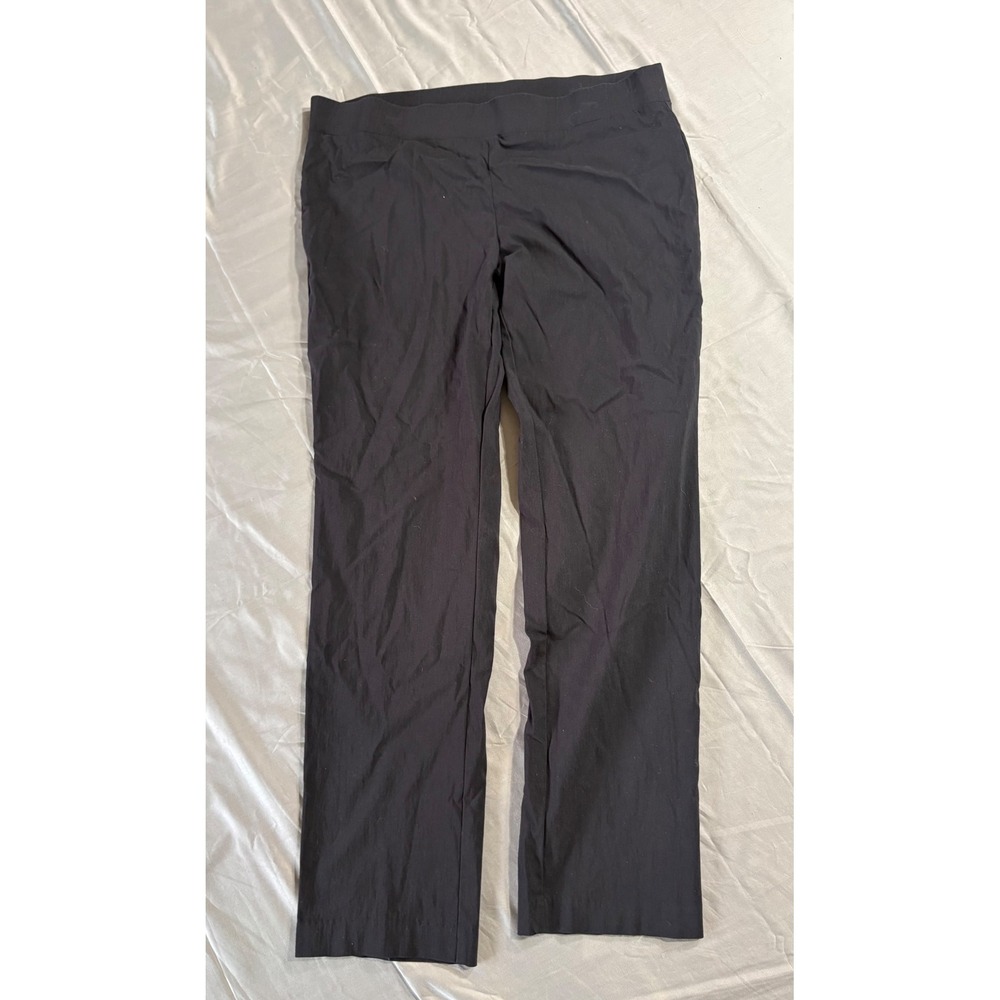 Rafaella‎ Studio Comfort Black Pull On Straight Leg Pants Womens 16 Stretch
